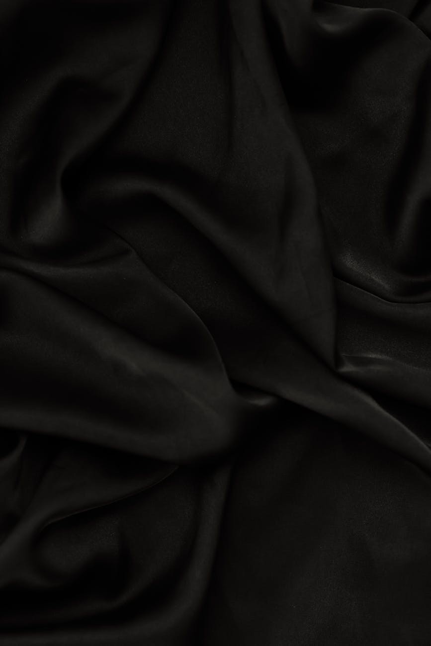 rippled black fabric